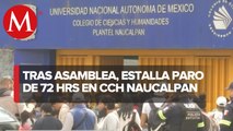 CCH de Naucalpan entra a paro; alumnos acusan que no se ha cumplido pliego petitorio