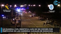 La Guardia Civil identifica más de 100 coches por participar en las carreras ilegales de Zaragoza