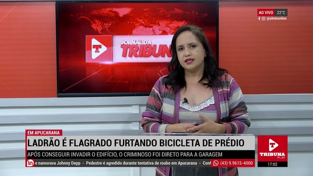 Câmera flagra ladrão furtando bicicleta de prédio em Apucarana
