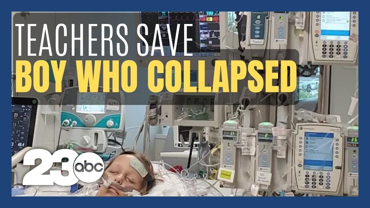 Teachers save boy with heart problems who colla...
