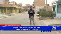 SMP: delincuentes golpean brutalmente a joven para robarle su celular