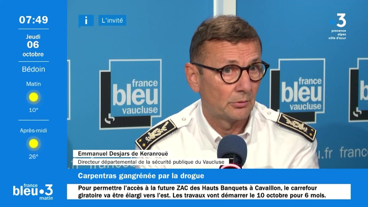 Le trafic de drogue à Carpentras, avec le patron des policiers en Vaucluse