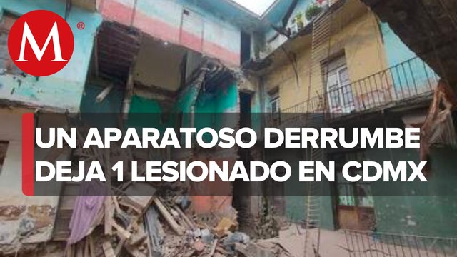 Desalojan edificio en CdMx tras derrumbe de techo en departamentos; hay un lesionado