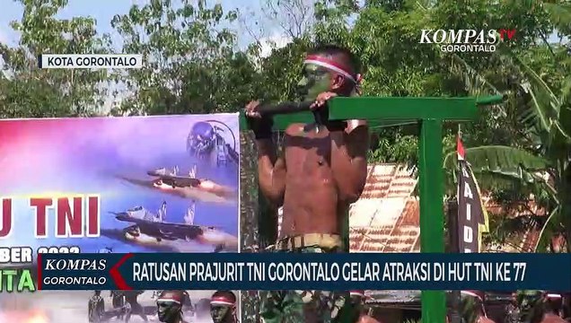 Ratusan Prajurit TNI Gorontalo Gelar Atraksi di HUT TNI ke 77