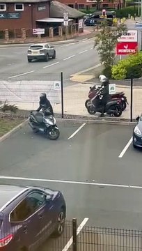 Gang carrying weapons steal moped from Leeds carpark in broad daylight
