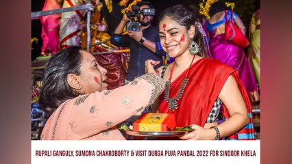 Rupali Ganguly, Sumona Chakroborty & Visit Durga Puja Pandal 2022 For Sindoor Khela