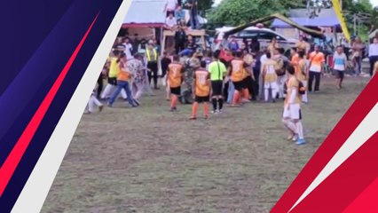 Saling Ejek, Pertandingan Sepak Bola Bupati Natuna Cup Berakhir Ricuh