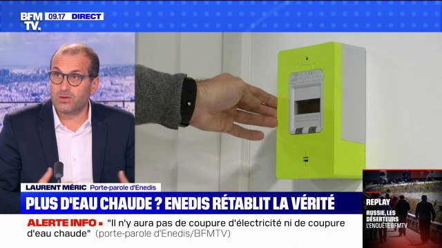 Le porte-parole d'Enedis assure sur BFMTV qu'il n'y aura pas de coupure d'électricité, ni de coupure d'eau chaude