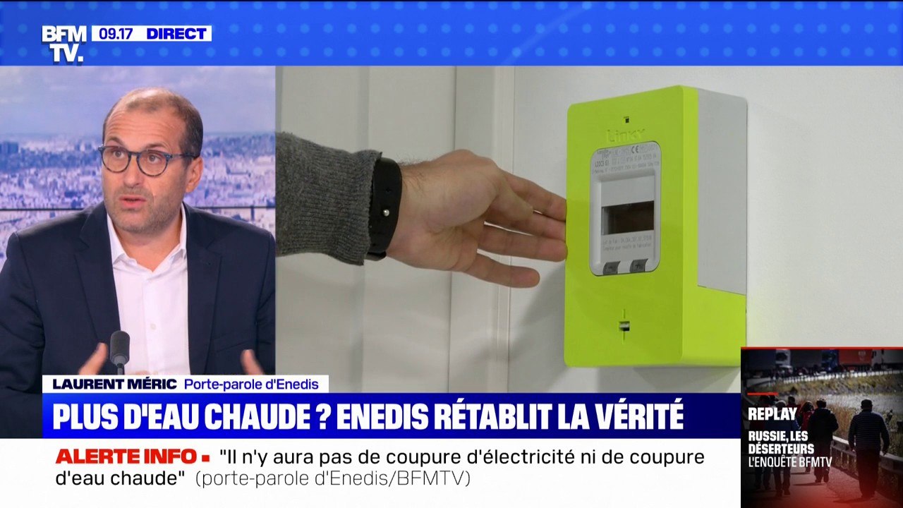 Le porte-parole d'Enedis assure sur BFMTV qu'il n'y aura "pas de coupure d'électricité, ni de coupure d'eau chaude"