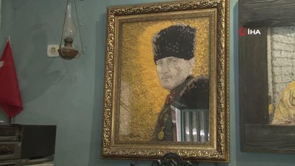 Binlerce parça kumaştan tablo yapıyor