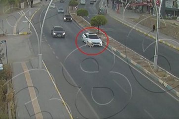 Son dakika haberleri... KÖPEĞE ÇARPAN OTOMOBİL, KAZAYA YOL AÇTI; O ANLAR KAMERADA