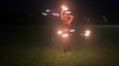 3x Guinness Record Holder turns up the heat by performing with flaming hula hoops