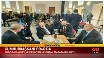Cumhurbaşkanı Recep Tayyip Erdoğan, Aliyev ve Paşinyan ile Prag'da bir araya geldi