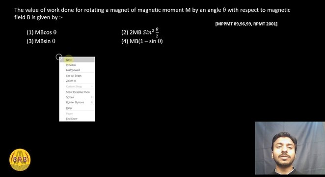 Can a magnetic field do work on a magnetic dipole? What is the formula of magnetic field due to magnetic dipole? What is the formula of work done in magnetic field? What is the magnetic field of a magnetic dipole?