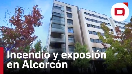 Una explosión provoca un fuerte incendio en Alcorcón