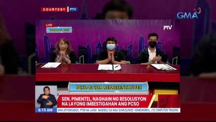 Sen. Pimentel, naghain ng resolusyon na layong imbestigahan ang PCSO | UB
