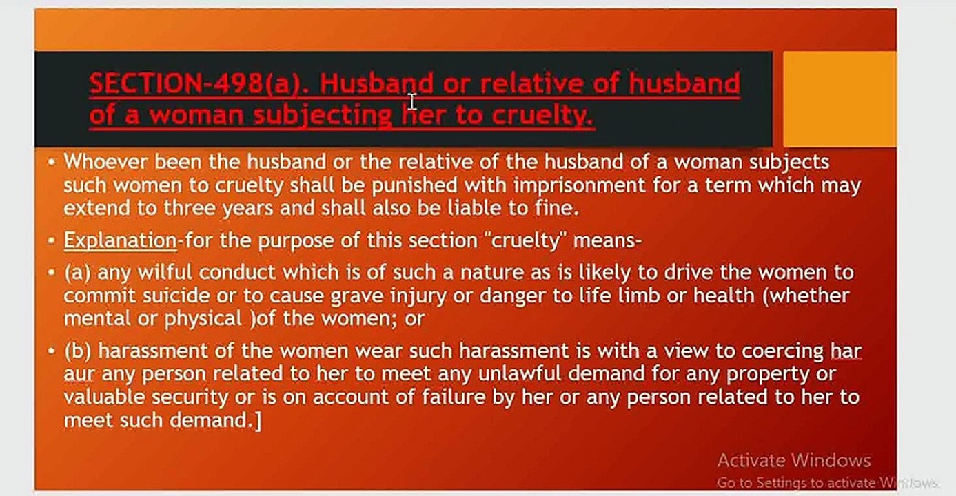 Section 498A - Cruelty to women l Criminal Law l  Learn Legal Studies
