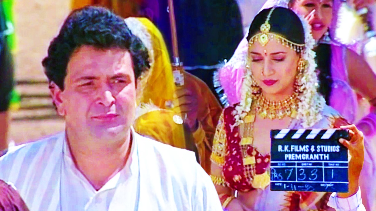 Shooting Of "Prem Granth" Movie (1996) Song Rishi Kapoor, Madhuri