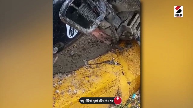 અમદાવાદમાં બુલેટ-કાર વચ્ચે અકસ્માત થતા બુલેટના બે ટુકડા થયા