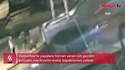 Yürüyen merdivenin kapakları çalındı