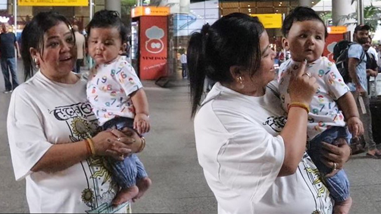 Bharti Singh Son Laksh Airport पर Cute Video Vi...