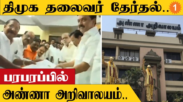 DMK Election | திமுக தலைவர் பதவிக்கான தேர்தலுக்காக வேட்புமனு தாக்கல் செய்தார் மு.க.ஸ்டாலின்