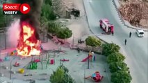 Mardin’de çocuk parkındaki oyuncaklar yakıldı: 2 gözaltı