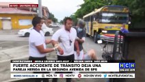 Desigual choque entre un autobús y motocicleta deja dos heridos graves en San Pedro Sula