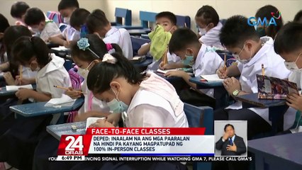 DEPED: optional na lang ang pagsusuot ng face mask ng mga estudyante kung sila ay nasa open spaces | 24 Oras
