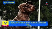 Develan estatua de la perrita rescatista Frida