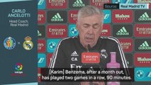 Ancelotti discusses Benzema and players fitness ahead of Getafe clash