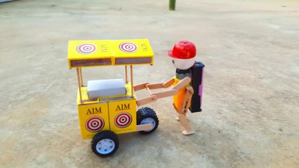 How to Make Ice Cream  Cycle Rickshaw Cart with Robot  - DIY MatchBox Ice Cream Trolley