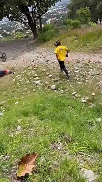 Biker Takes a Hard Spill