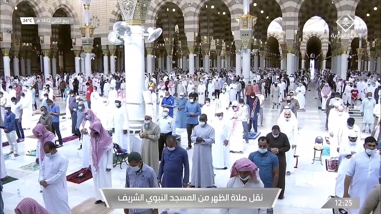 صلاة الظهر من المسجد النبوي يوم الخميس 11-4-1442