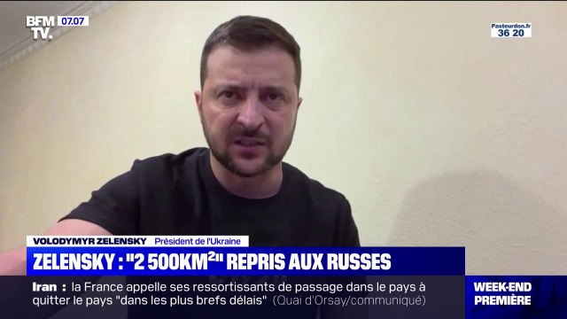 Voldymyr Zelensky annonce que l'armée ukrainienne a repris près de 2500 km² de territoire aux Russes