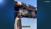 Крымский мост частично обрушился в результате взрыва и пожара