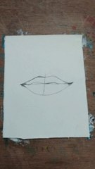Lips drawing step by step