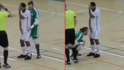 Baraj kurmak isteyen kalecinin takım arkadaşına yaptıkları olay oldu