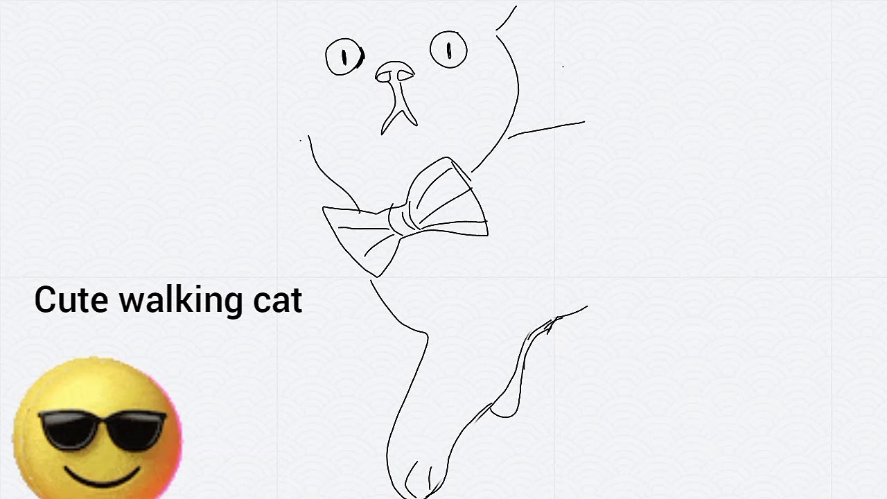 Cute kitten walking 2D video