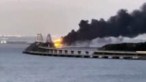 Moscow says truck explosion destroys part of Russia Crimea bridge