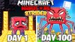 I Survived 100 DAYS as a STRIDER in HARDCORE Minecraft !