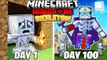 I Survived 100 DAYS as a SKELETON in HARDCORE Minecraft !