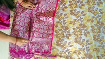 Banarasi Silk saree Draping Tricks for Diwali | Front Pallu Saree Wearing