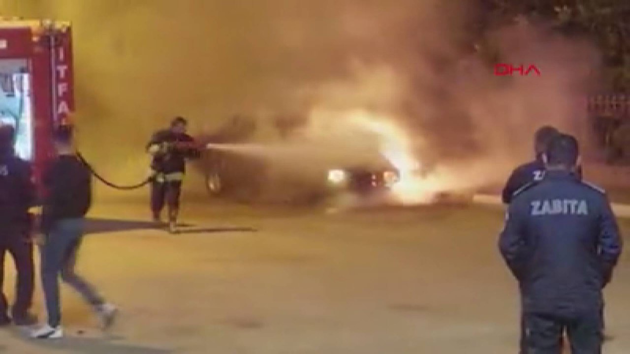 Kontağını çevirdiği otomobil alev topuna döndü