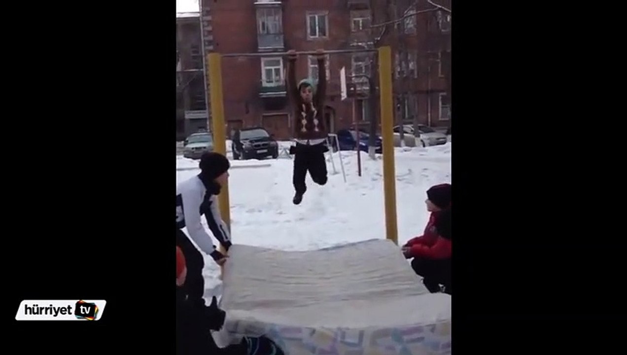 Akrobatik hareket yapmak istedi ama olmadı