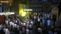 Ayasofya-i Kebir Cami-i Şerifi'nde akşam namazı kılındı