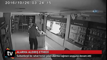Çalan alarma aldırmayan hırsızlar kamerada