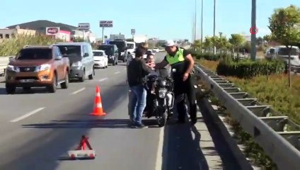 Aküsü biten elektrikli bisiklet D-400 karayolunu altüst etti