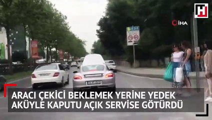 Maslak’ta aküsü biten 700 bin liralık lüks otomobil yolda kaldı