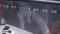 Alanya'daki işyeri soygunu güvenlik kamerasında